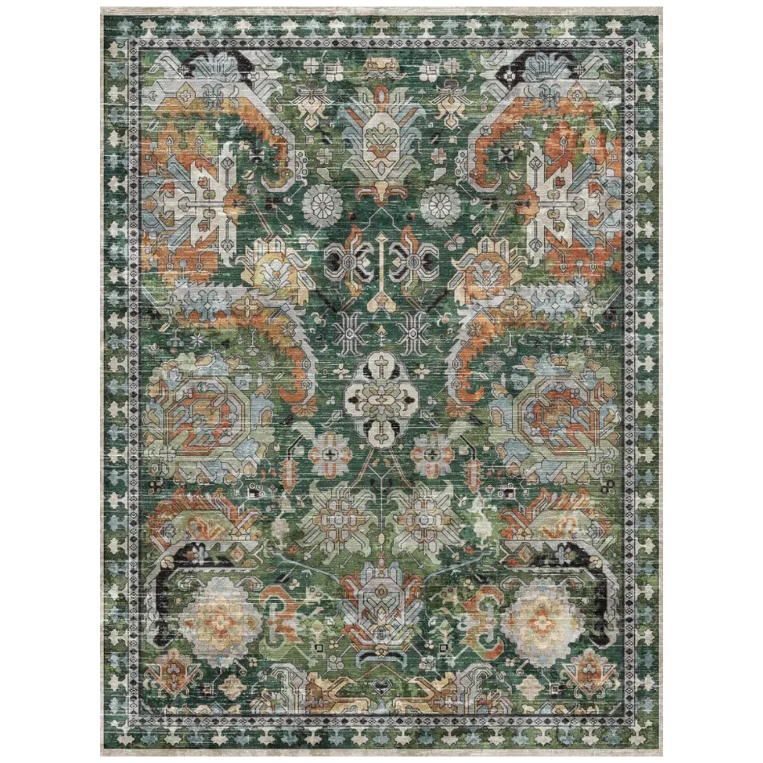 Adama Naomi Vinyl Rug in Green 80cm x 120cm