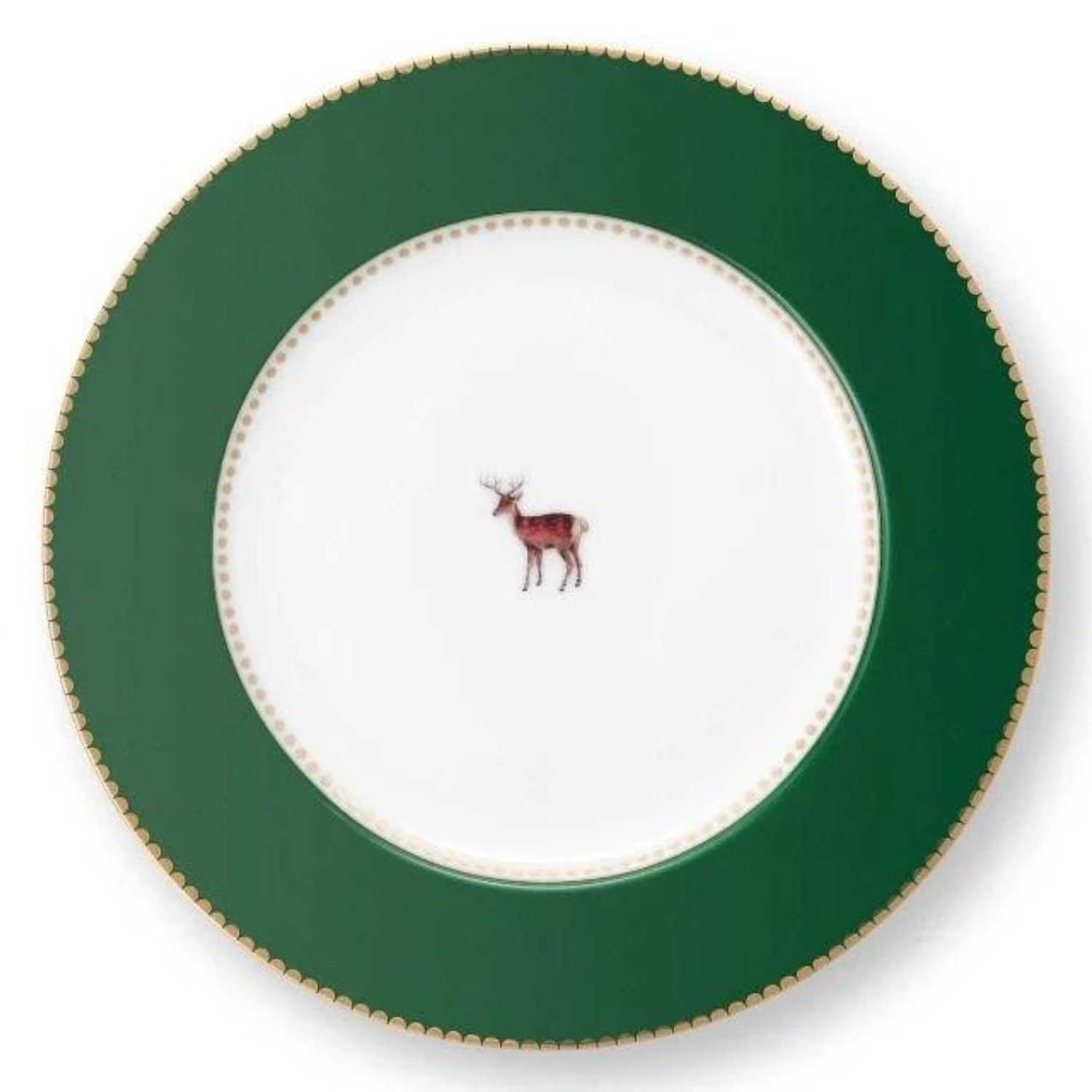 Plate Winter Deer Dark Green at Home Smith