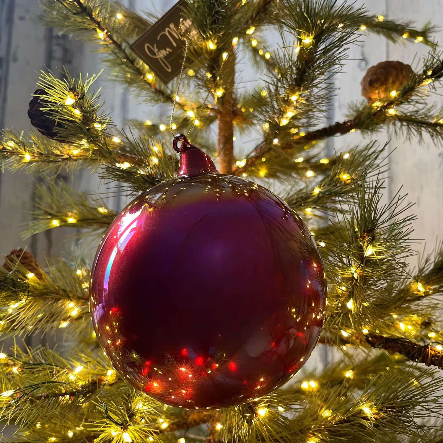Jim Marvin Handblown Pearl Glass Ornaments in Burgundy
