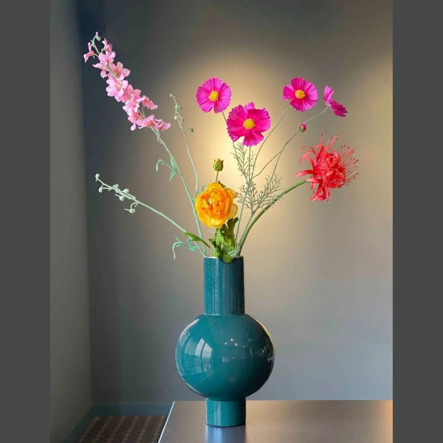 Large Teal Green Pip Studio Vase