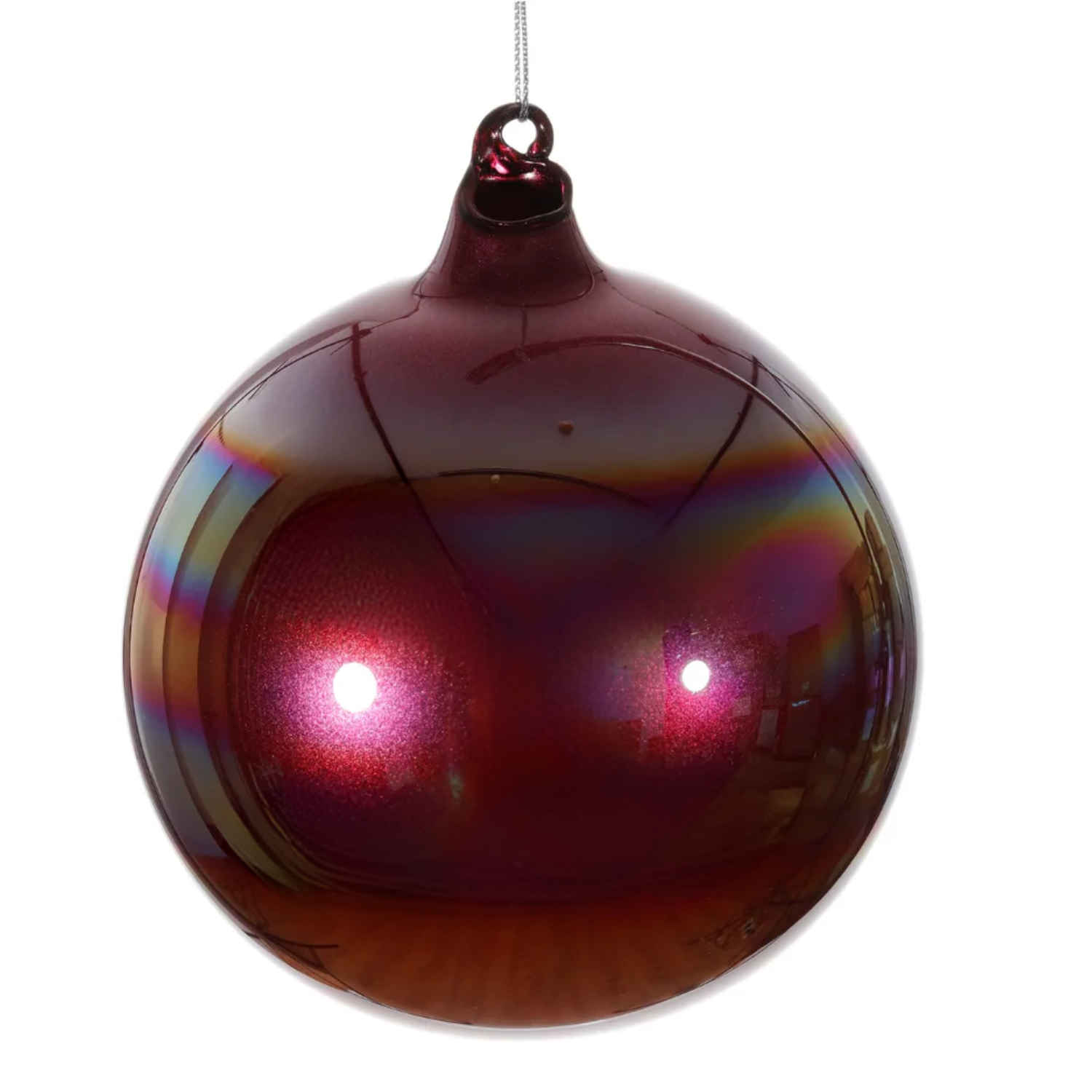 Jim Marvin Handblown Pearl Glass Ornaments in Burgundy