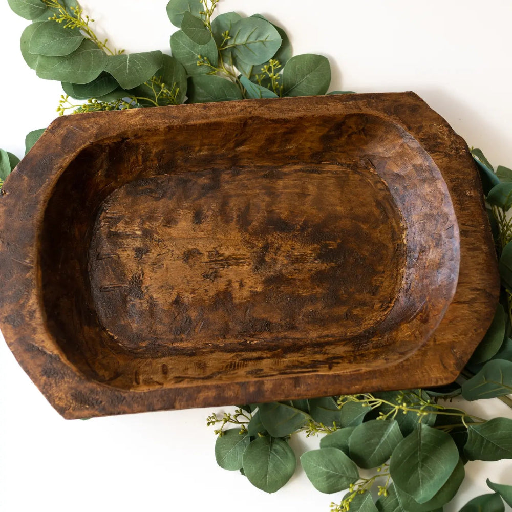 Media Carved Wood Bowl at Home Smith