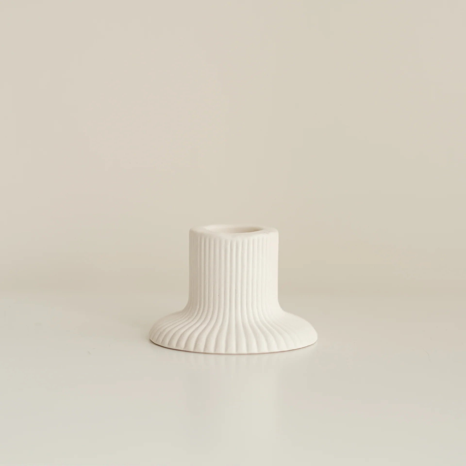 Ridged Ceramic Taper Candle Holders