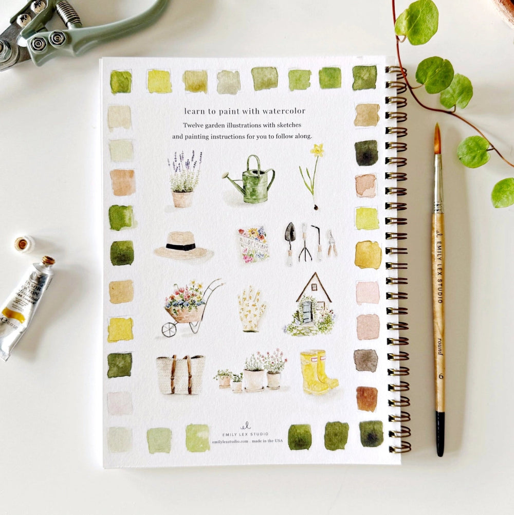 Emily Lex Learn to Paint Garden Watercolour Workbook at Home Smith