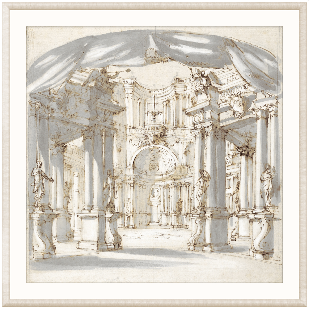 1713 Courtyard Stage Framed Art Print