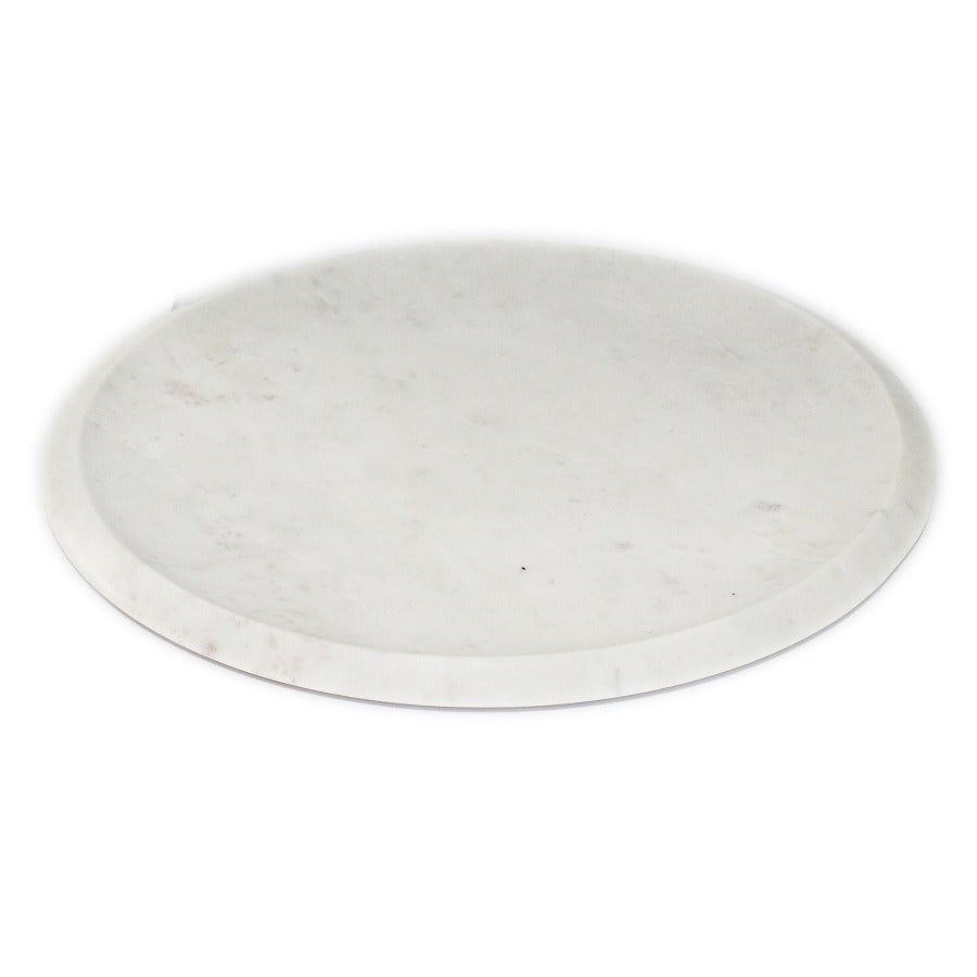 Trays Extra Large White Marble Round Tray at Home Smith