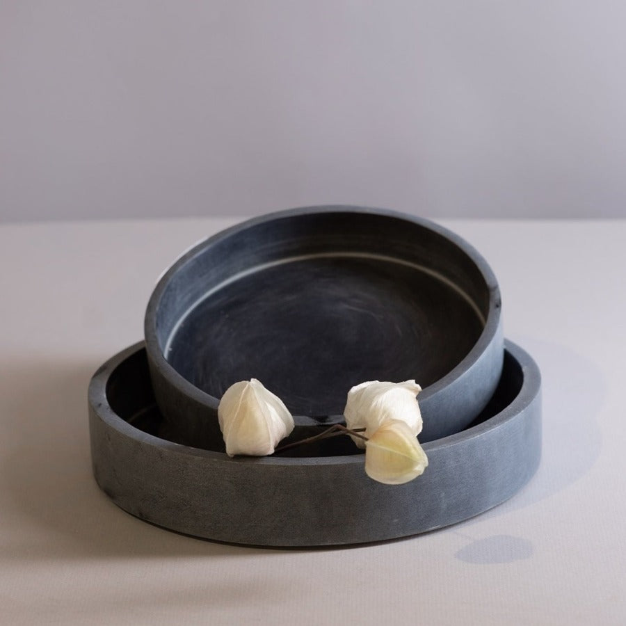 natural round soapstone trays at Home Smith