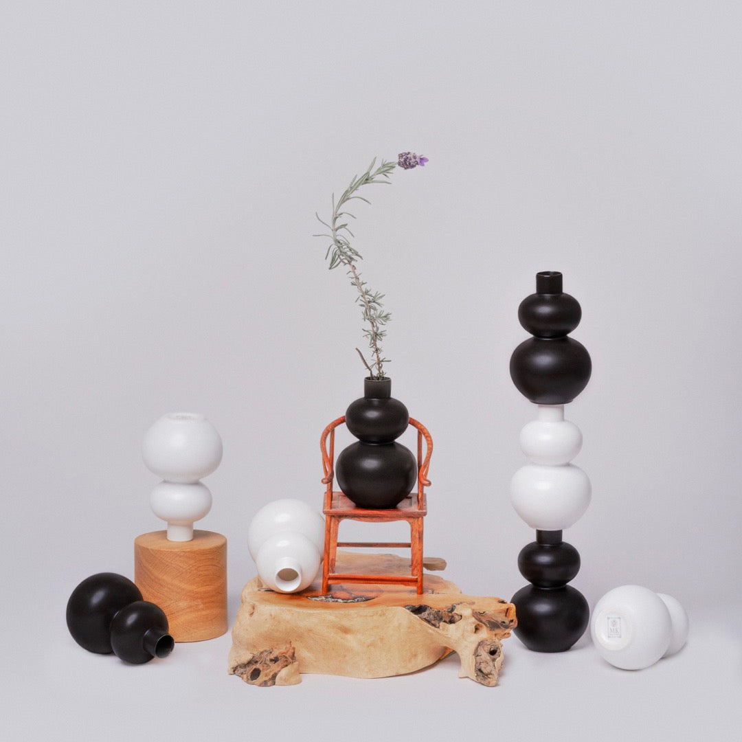 Double Lobed Porcelain Mini Vase