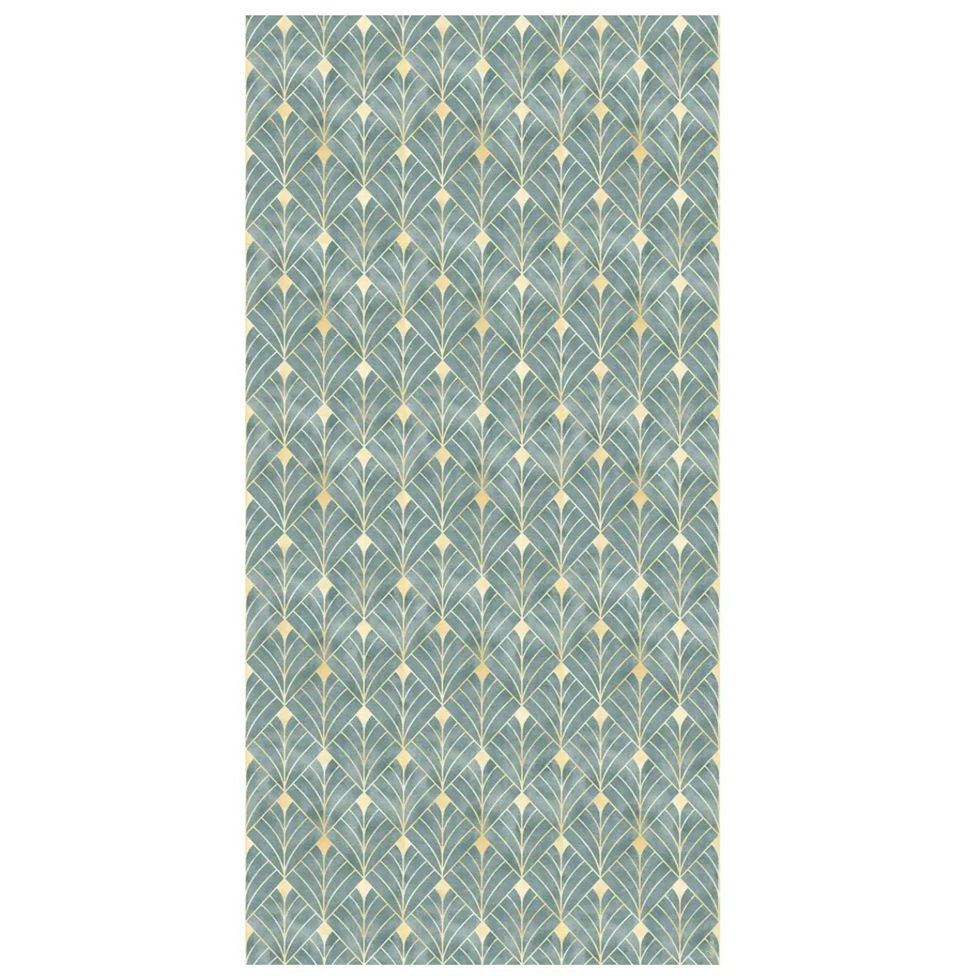Home Smith Adama Art Deco Vinyl Rug in Green Adama Vinyl Mats