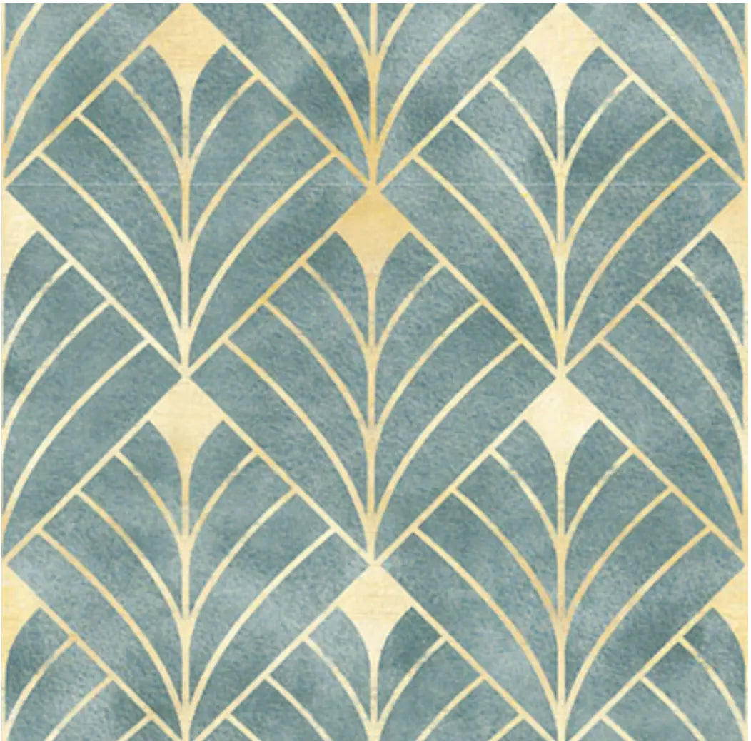 Home Smith Adama ArtDeco Vinyl Rug in Green Adama Vinyl Mats