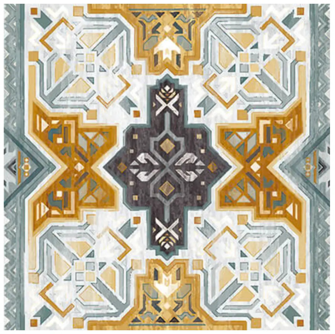 Home Smith Adama Cinnamon Vinyl Rug in Blue Adama Vinyl Mats