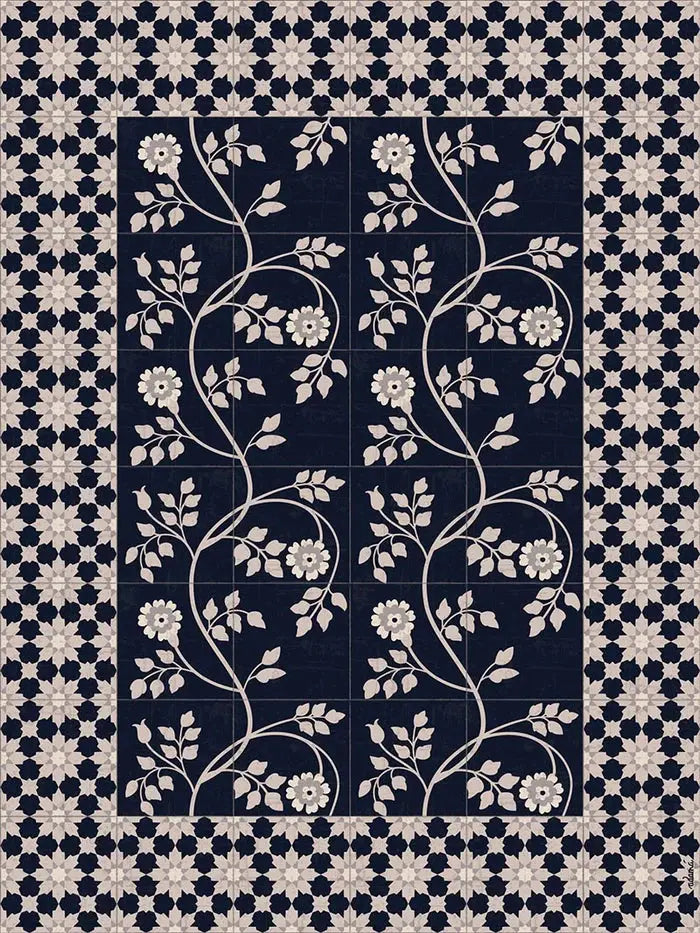 Home Smith Adama Creeper Vinyl Rug in Black Adama Vinyl Mats