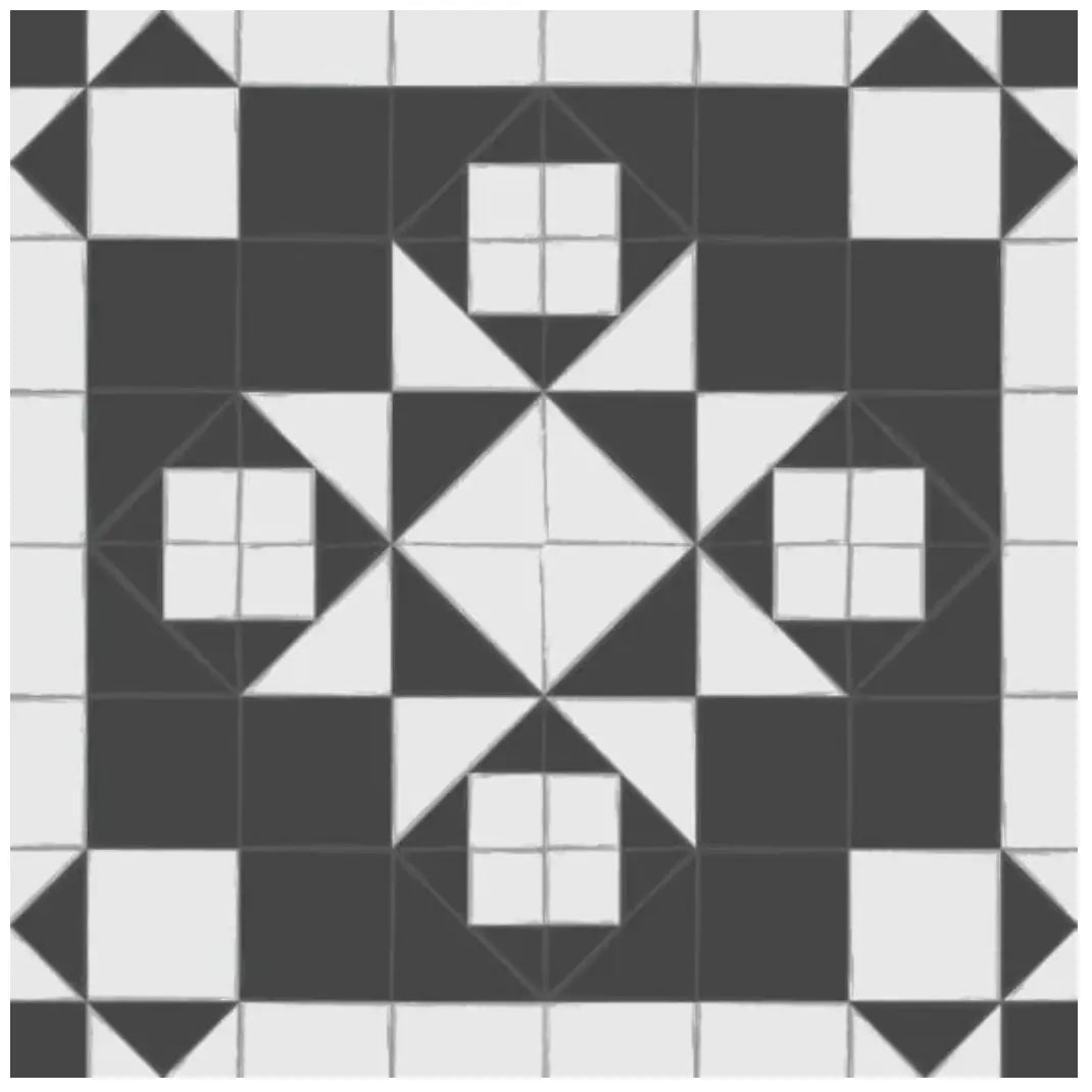 Home Smith Adama Geo Vinyl Rug in Black Adama Vinyl Mats