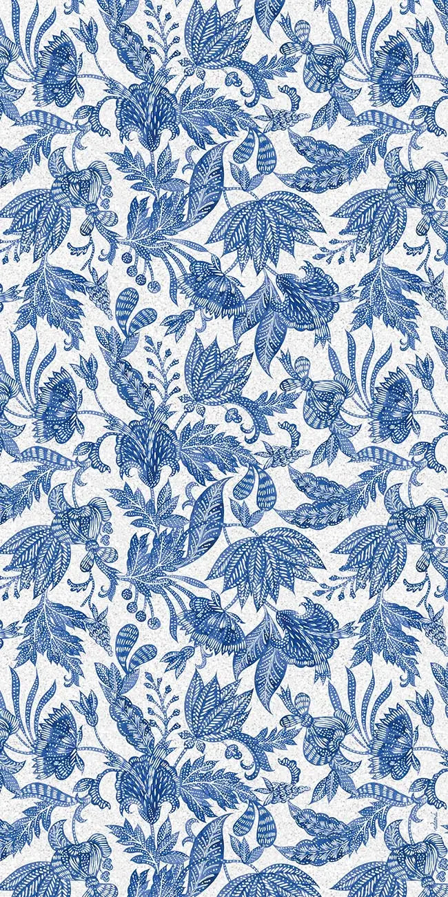 Home Smith Adama Indigo Vinyl Rug in Blue Adama Vinyl Mats