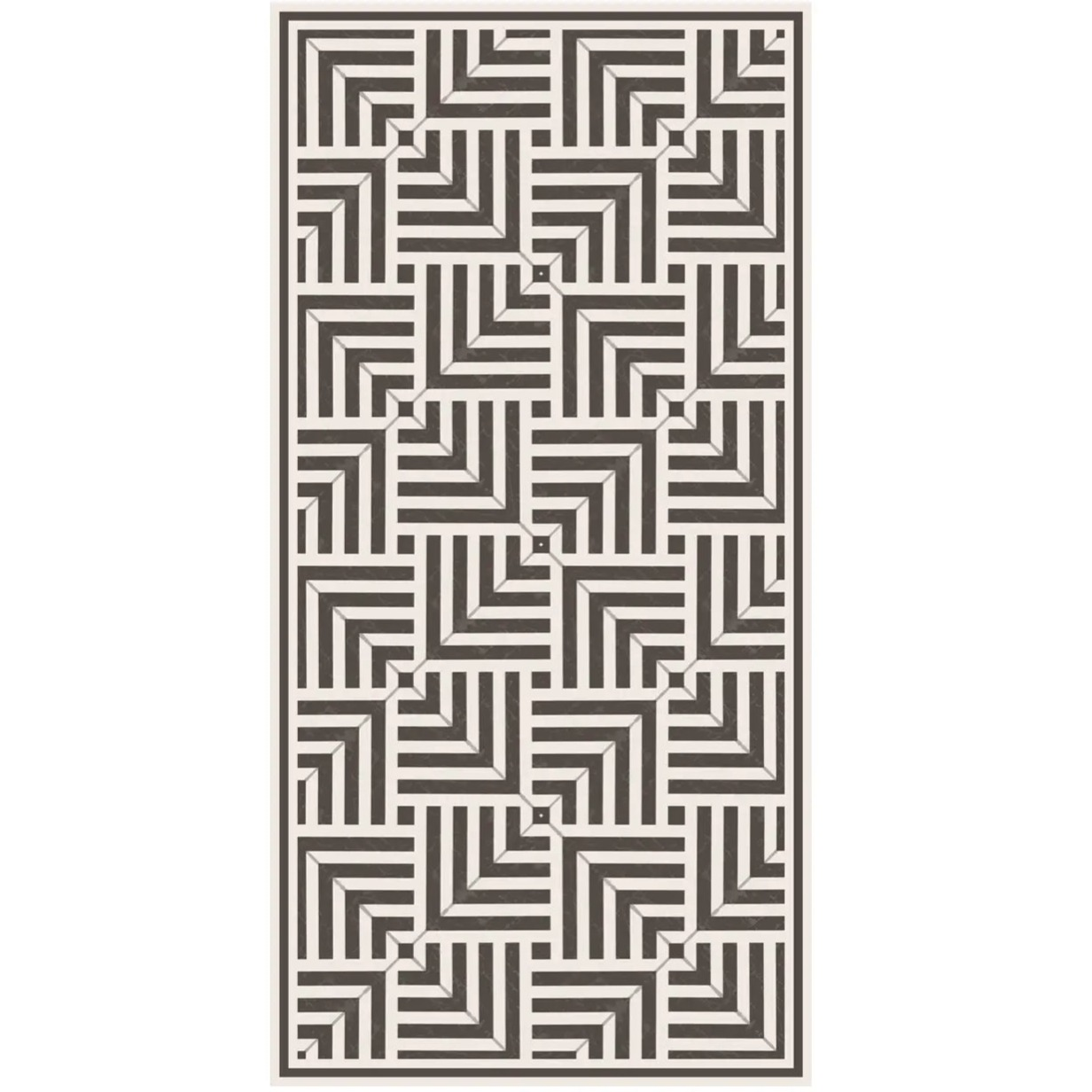 Home Smith Adama Kites Vinyl Rug in Black and White Adama Vinyl Mats