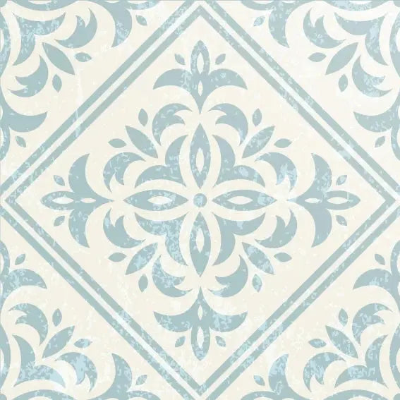 Home Smith Adama Menorca Vinyl Rug in Blue Adama Vinyl Mats