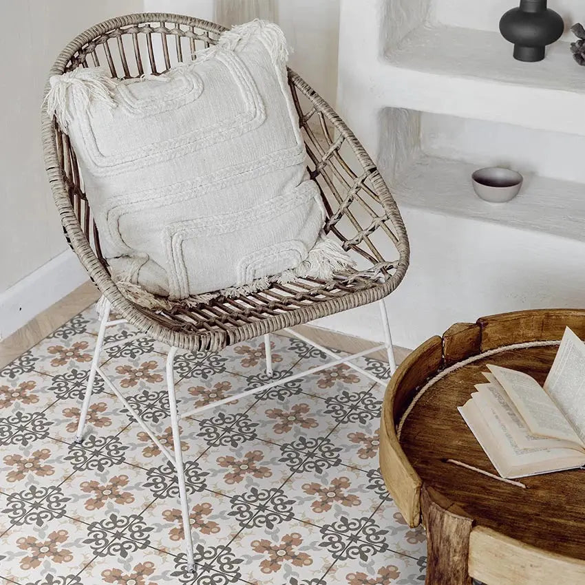 Home Smith Adama Nutmeg Vinyl Rug in Brown Adama Vinyl Mats