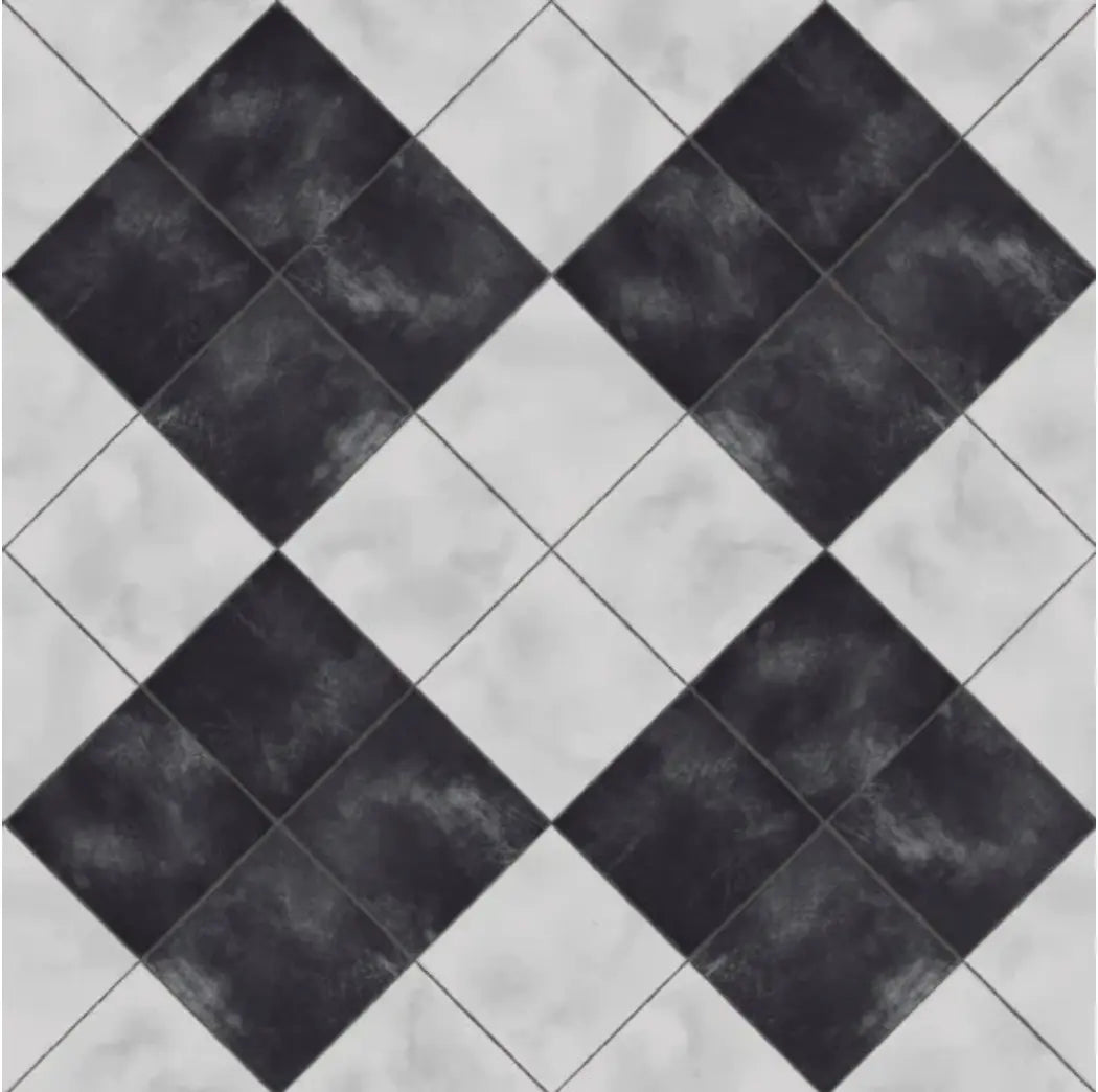 Home Smith Adama Pierrot Vinyl Rug in Black Adama Vinyl Mats