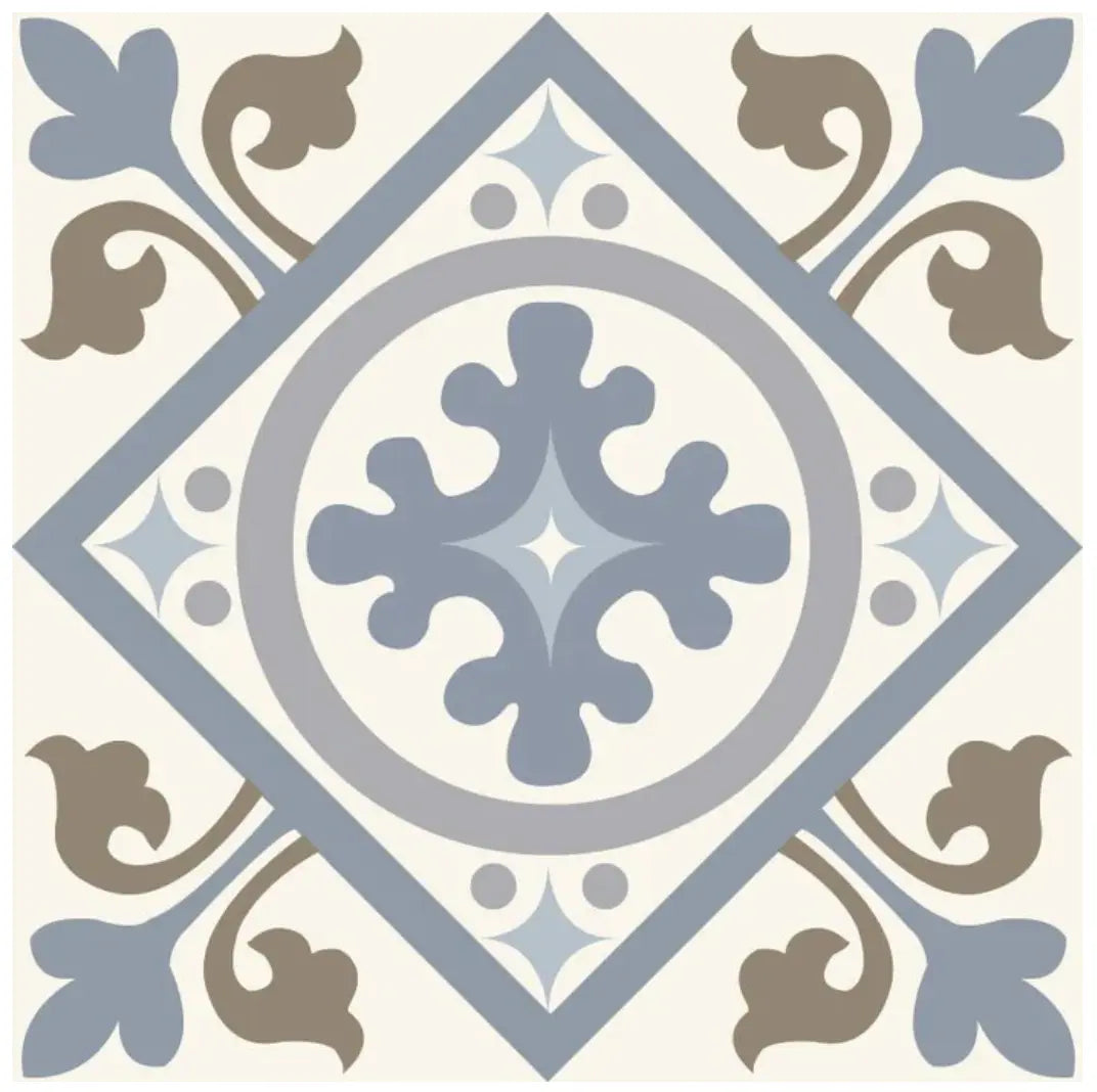 Home Smith Adama Rumi Vinyl Rug in Blue Adama Vinyl Mats