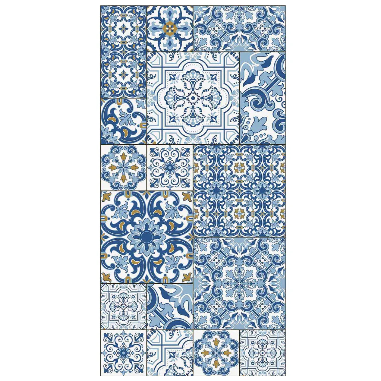Home Smith Adama Sevilla Vinyl Rug in Blue Adama Vinyl Mats