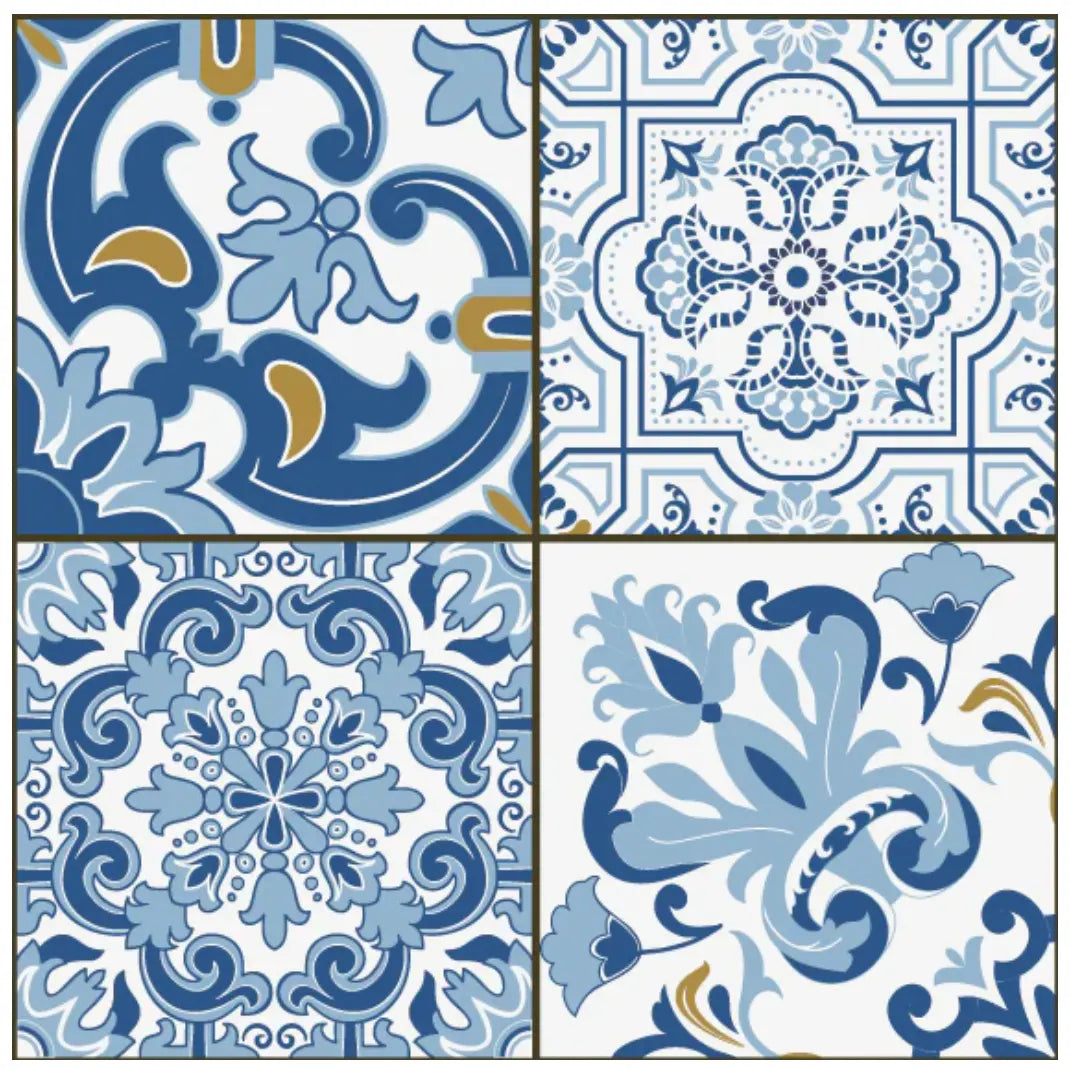 Home Smith Adama Sevilla Vinyl Rug in Blue Adama Vinyl Mats