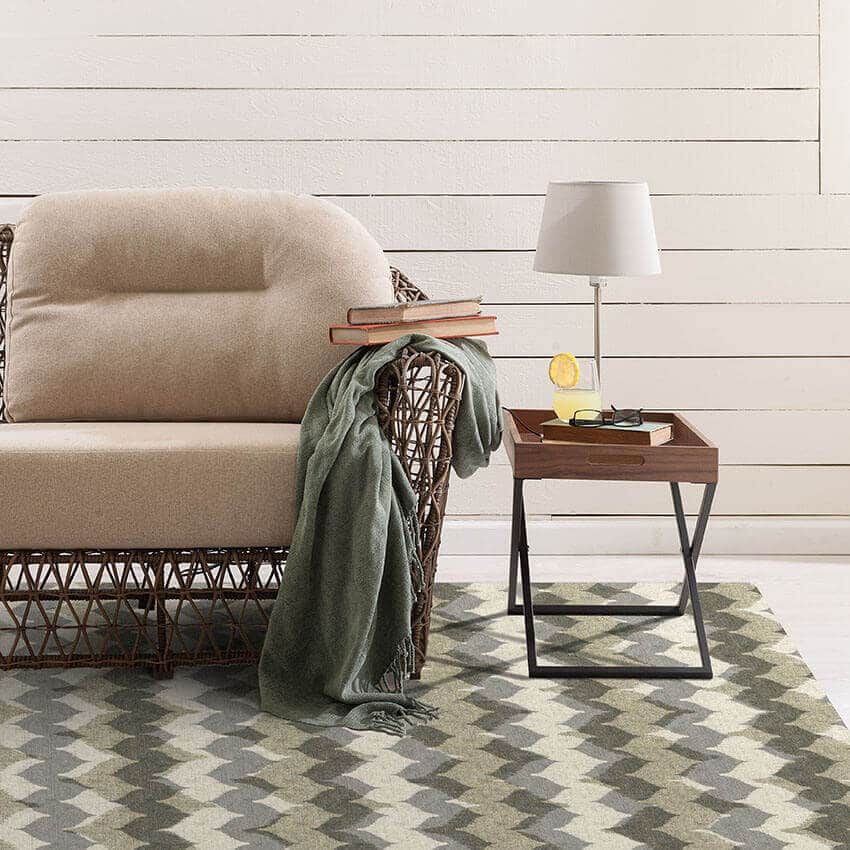 Home Smith Adama Sound Vinyl Rug in Green Adama Vinyl Mats