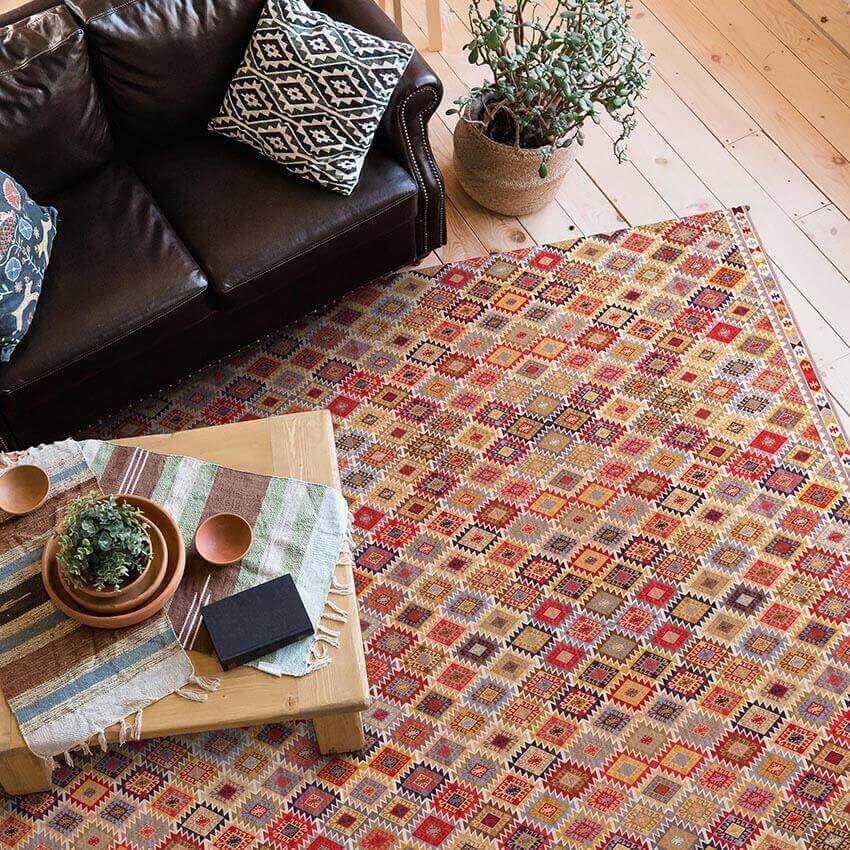 Home Smith Adama Taco Vinyl Rug in Orange Adama Vinyl Mats
