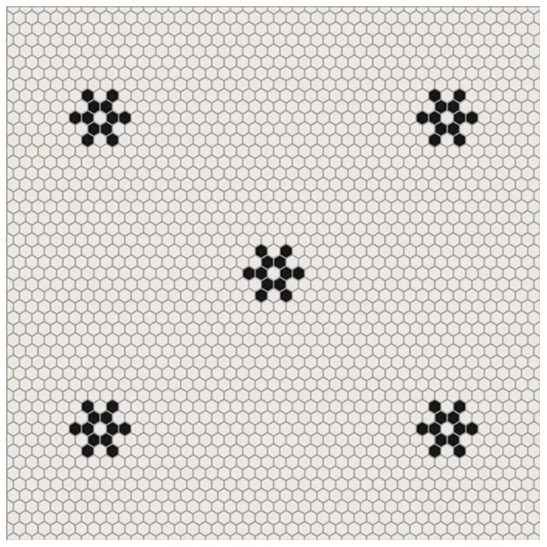 Home Smith Adama Tuxedo Vinyl Rug in Black Adama Vinyl Mats