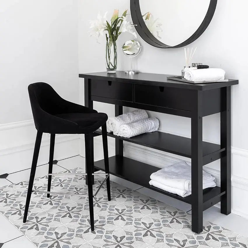 Home Smith Adama Vinyl Rug in Black Adama Vinyl Mats