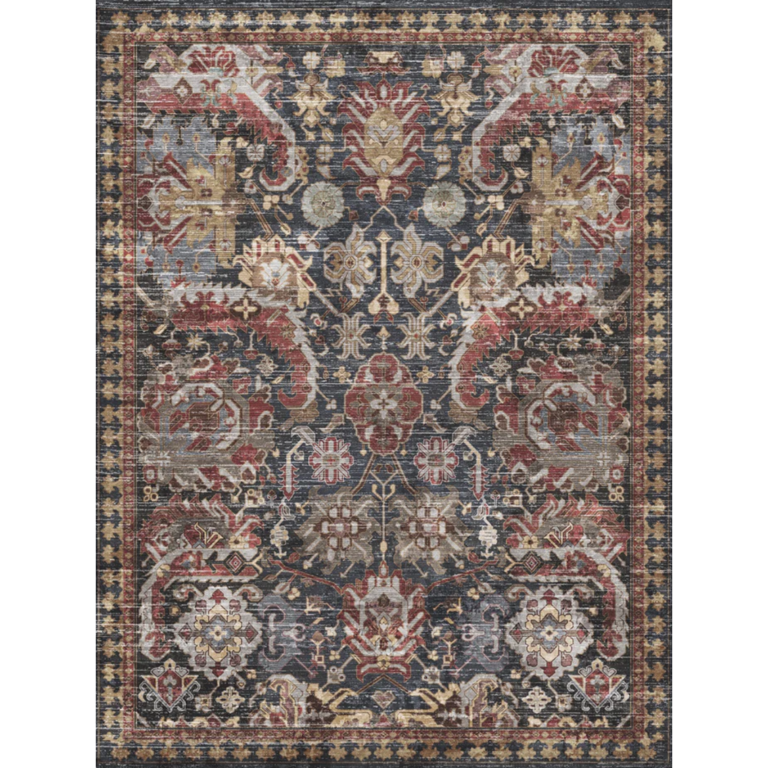Adama Naomi Vinyl Rug in Red at Home Smith