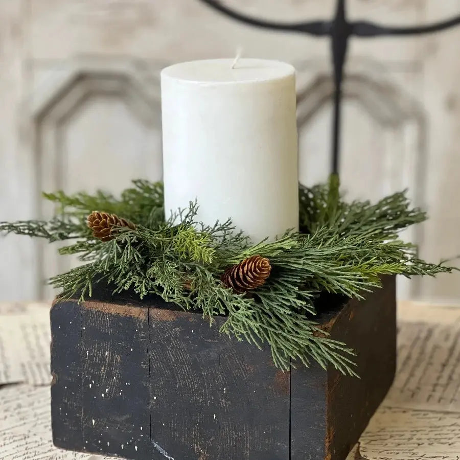 Home Smith Advent Greens Mini Wreath / Candle Ring Lancaster Home Holiday Wreaths