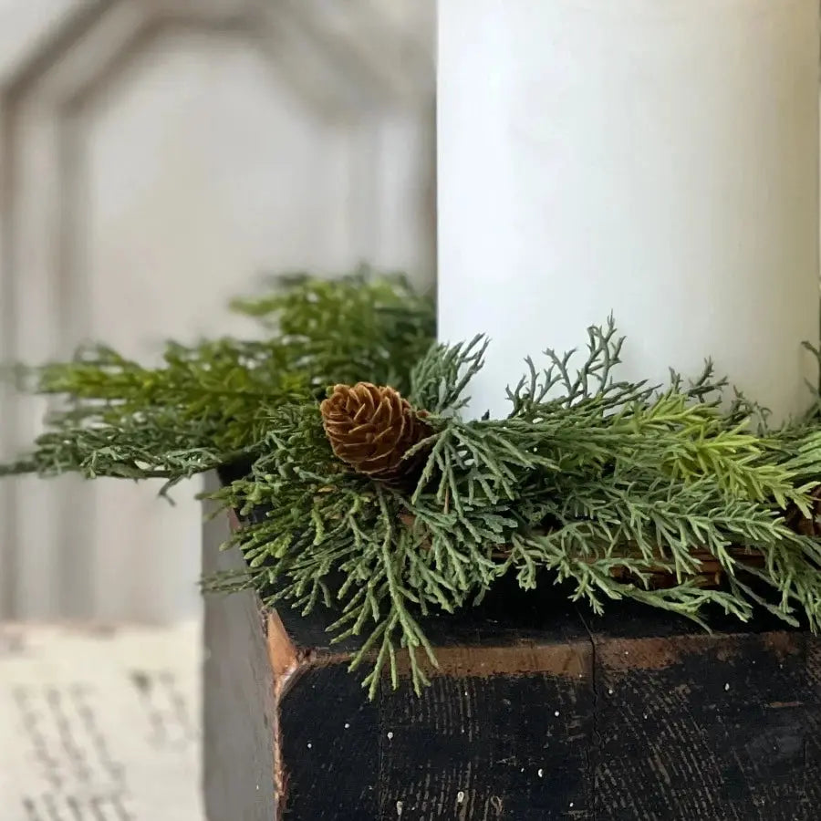 Home Smith Advent Greens Mini Wreath / Candle Ring Lancaster Home Holiday Wreaths