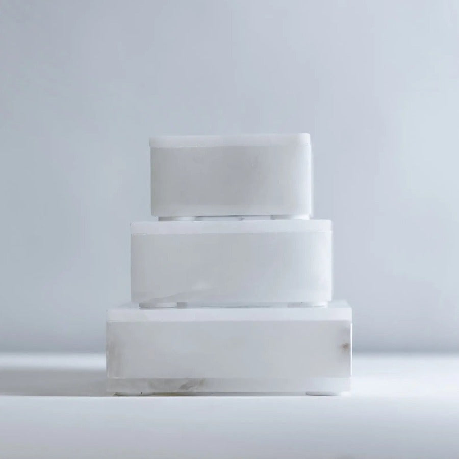Home Smith Alabaster Square Boxes BIDK Home