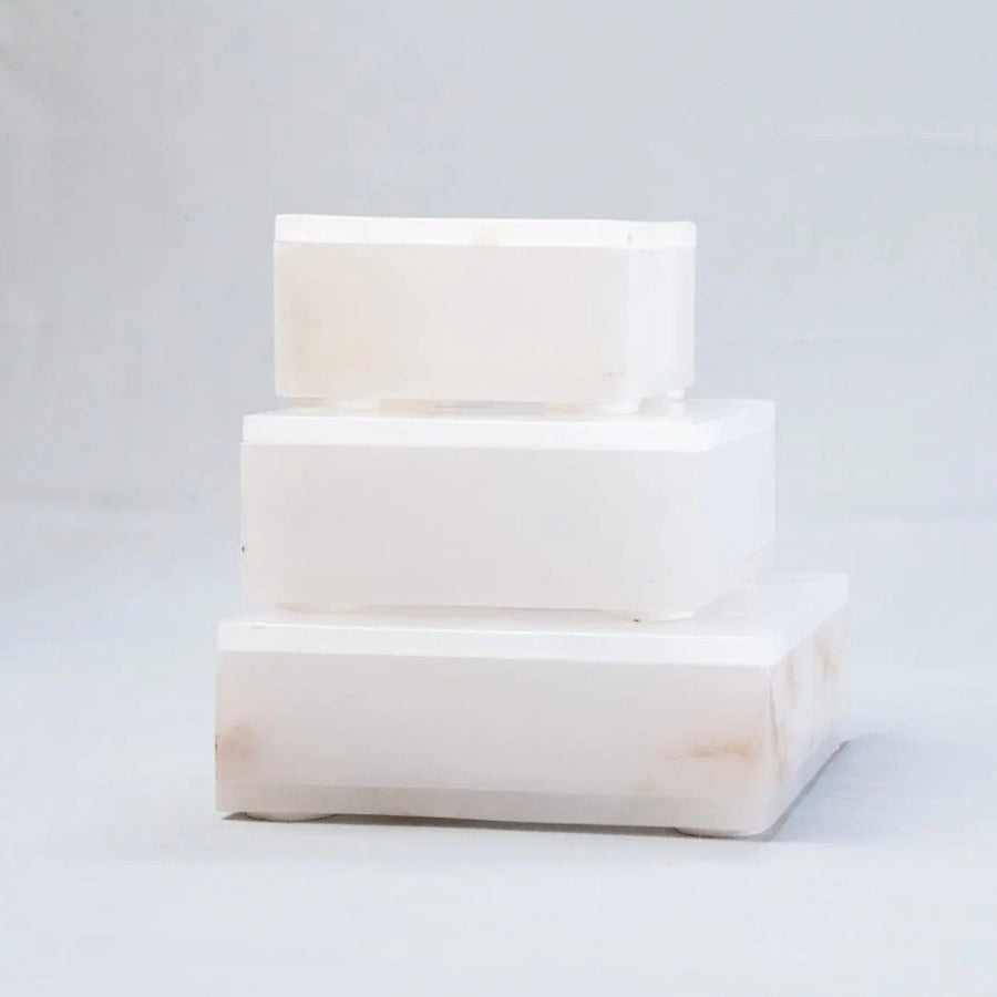 Home Smith Alabaster Square Boxes BIDK Home