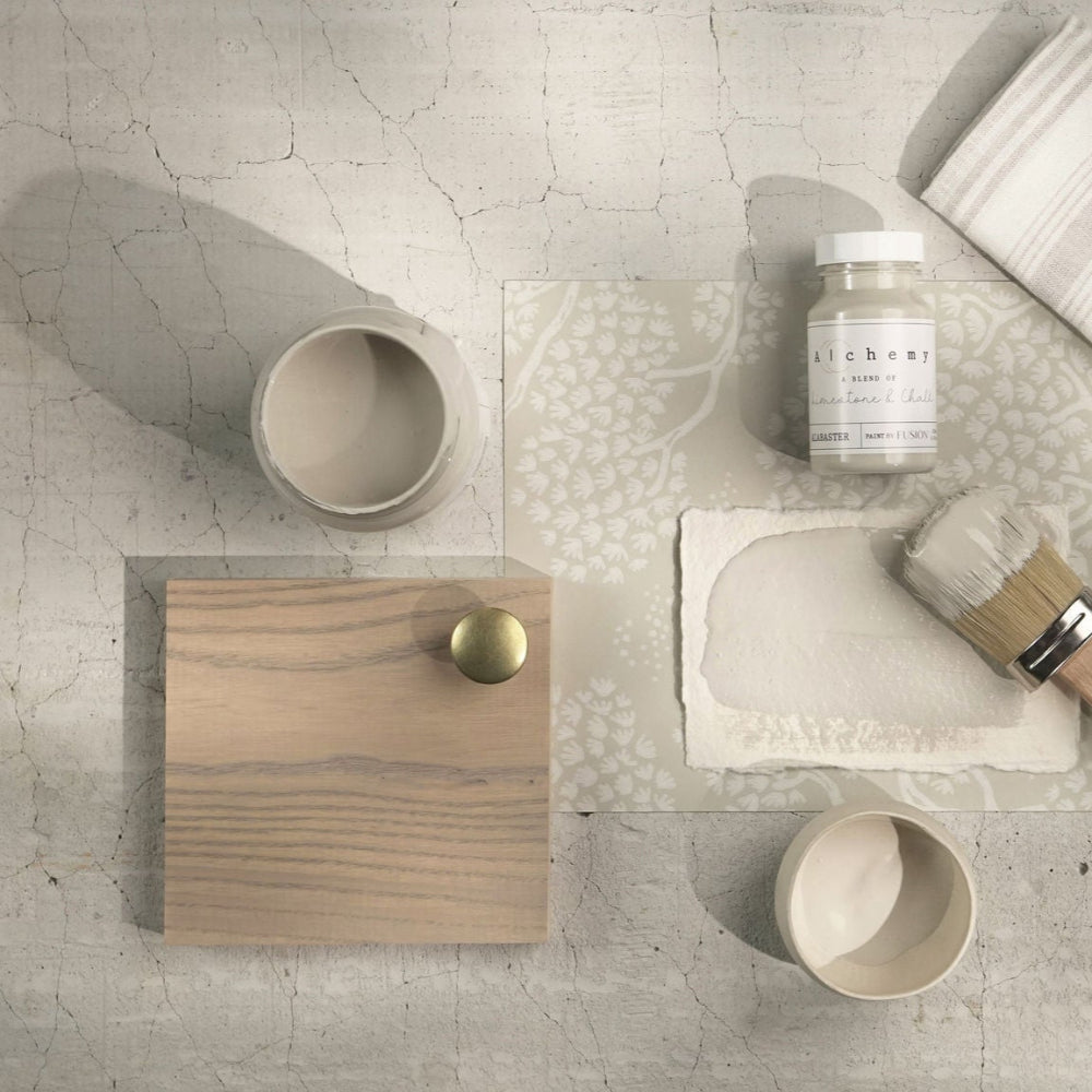 Alchemy limestone and chalk furniture paint by Fusion in Alabaster at Home Smith