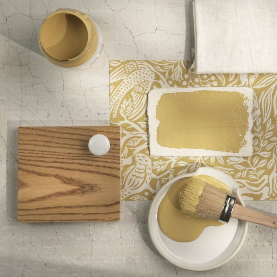 Alchemy Limestone and Chalk Furniture Paint by Fusion in Amber at Home Smith