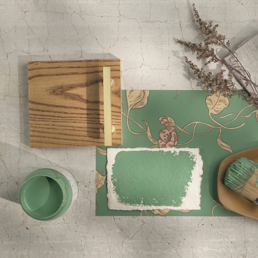 Alchemy Limestone and Chalk Furniture Paint by Fusion in Juniper at Home Smith