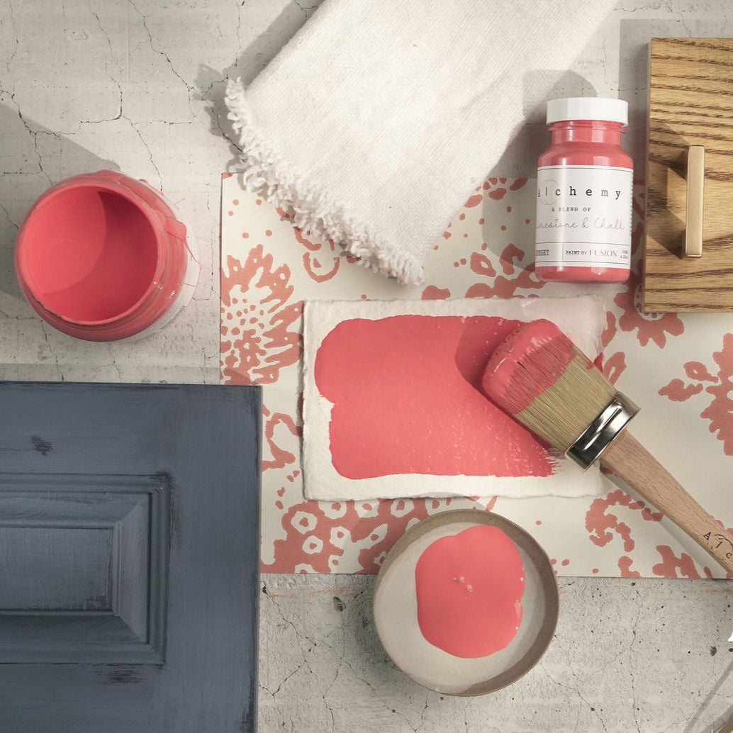 Alchemy Limestone and Chalk Furniture Paint by Fusion in Sunset at Home Smith