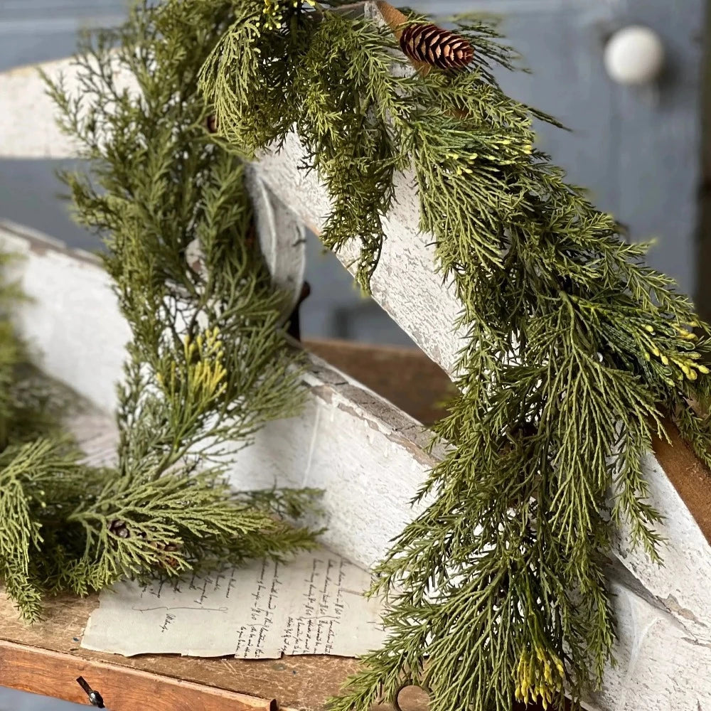 Alpine Cedar Garland Home Smith Natural Faux Greenery