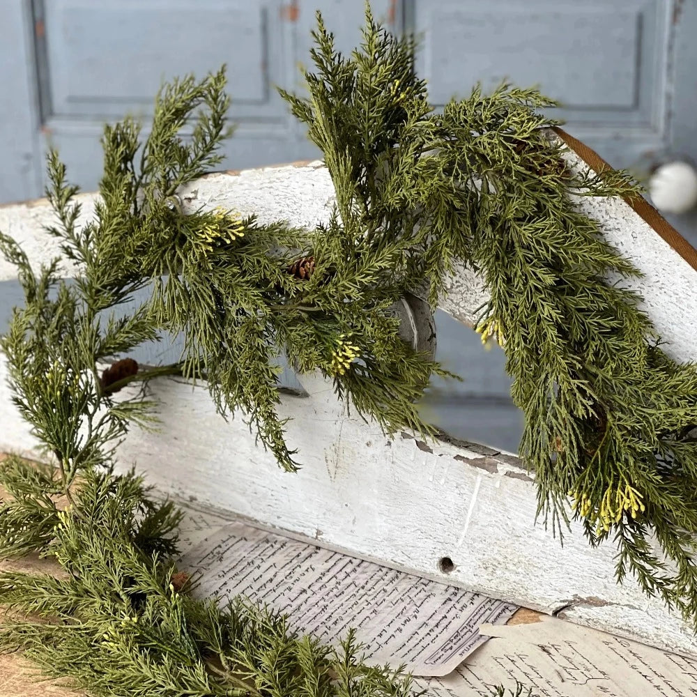 Alpine Cedar Garland Home Smith Natural Faux Greenery