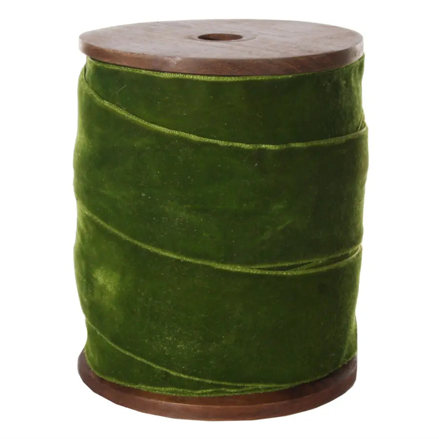 Ruban de velours antique de 2 po en vert