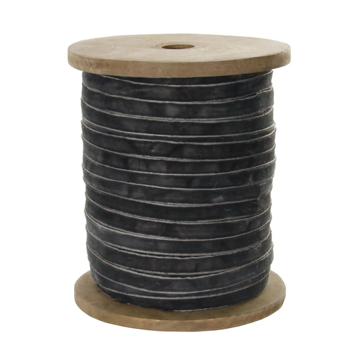Antiqued 3/8" Velvet Ribbon in Dark Grey - Home Smith