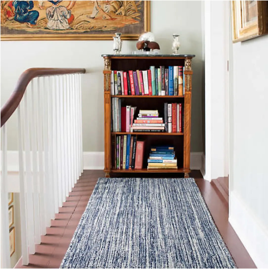 Bella Navy Woven Wool Rug - Home Smith