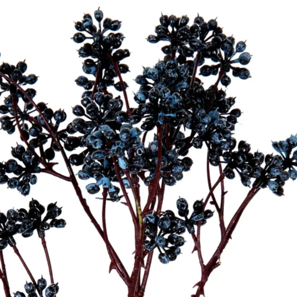 Close up of Faux Berry Spray in Blue at Home Smith