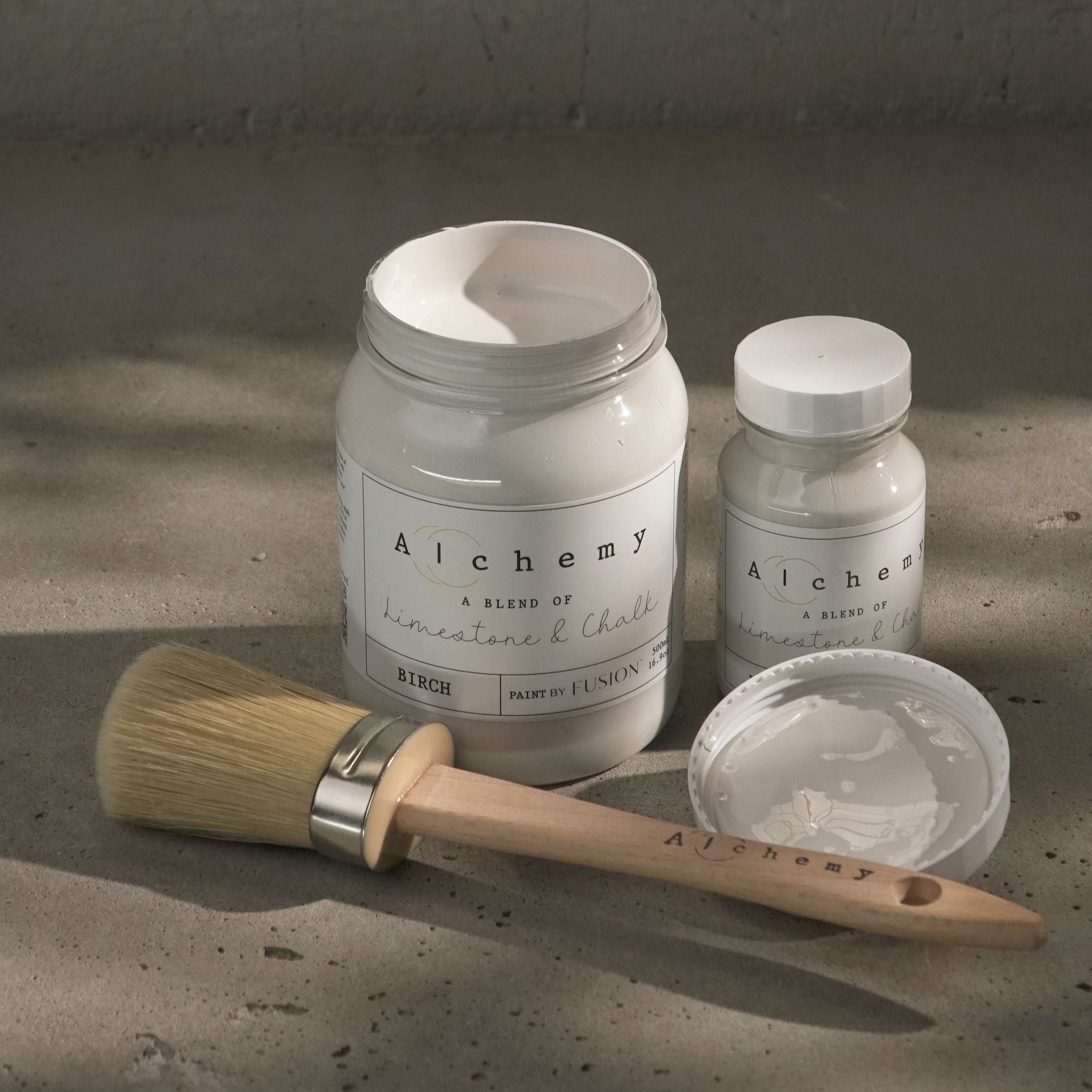 Alchemy Limestone and Chalk Furniture Paint by Fusion in Birch at Home Smith