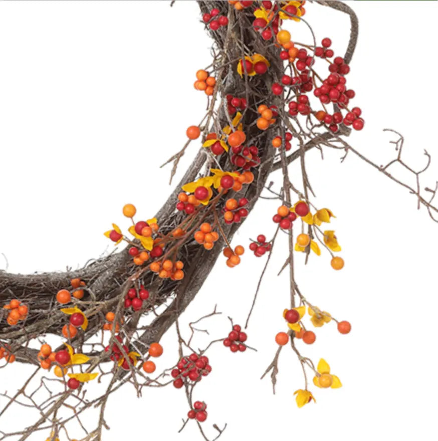 Home Smith Bittersweet Fall Wreath in Orange Red Allstate Floral Wreaths