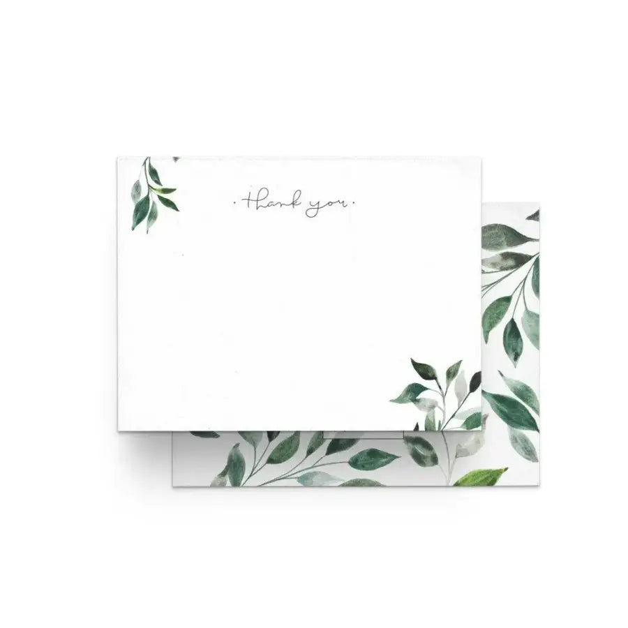 Botanical Leaves 'Thank You' Flat Notecards - Home Smith