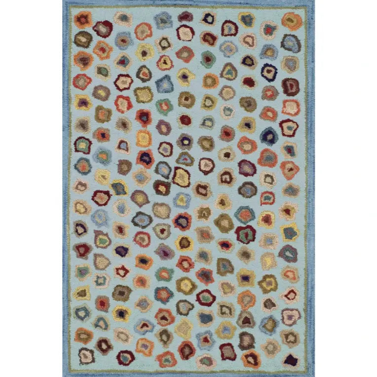 Cat's Paw Blue Micro Hooked Wool Rug - Home Smith