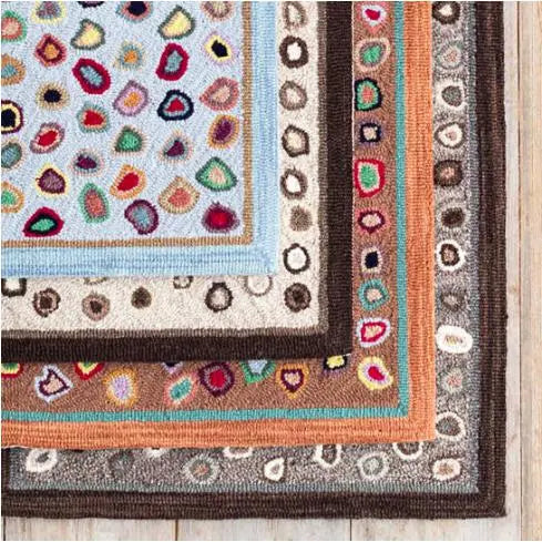 Cat's Paw Blue Micro Hooked Wool Rug - Home Smith