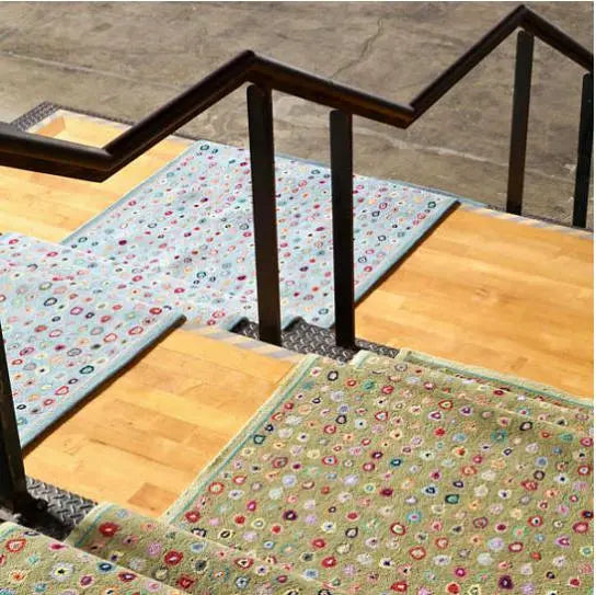 Cat's Paw Blue Micro Hooked Wool Rug - Home Smith